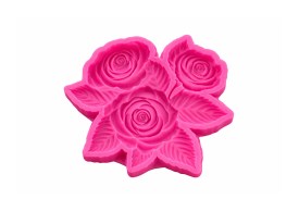 Molde silicona con 3 flores